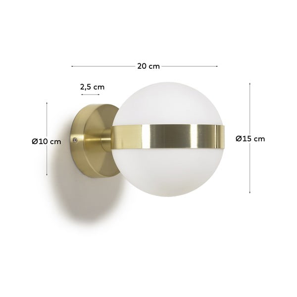 Zidna lampa zlatne boje ø 15 cm Anasol - Kave Home-image-3