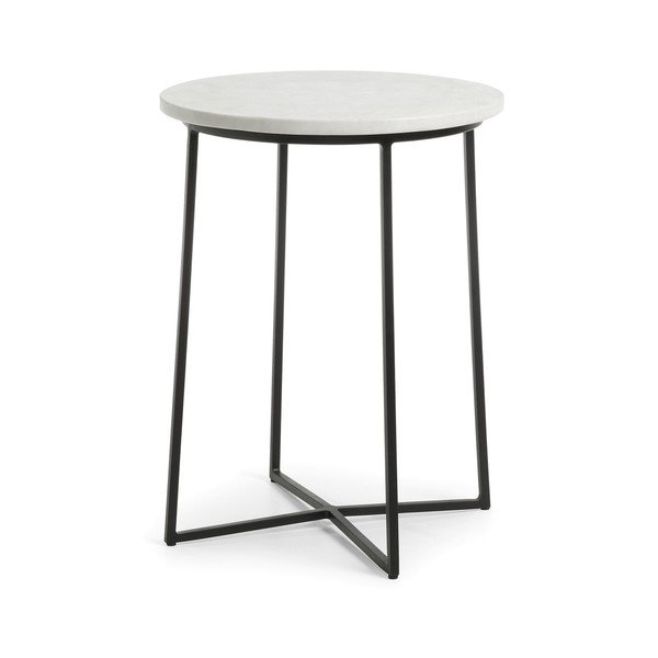 Okrugao pomoćni stol s mramornom pločom ø 41 cm Bryson – Kave Home