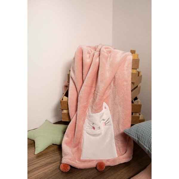 Ružičasta pamučna deka za bebe 75x120 cm Kitty – Mijolnir-image-2