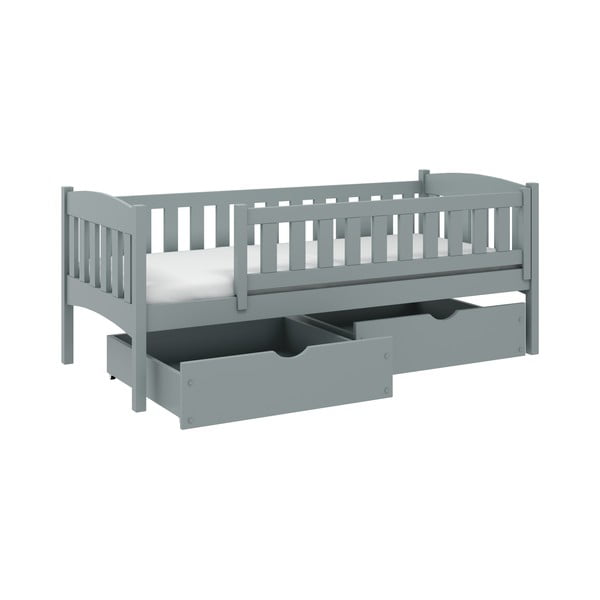 Sivi dječji krevet od borovine s prostorom za pohranu 90x200 cm Gucio - Lano Meble