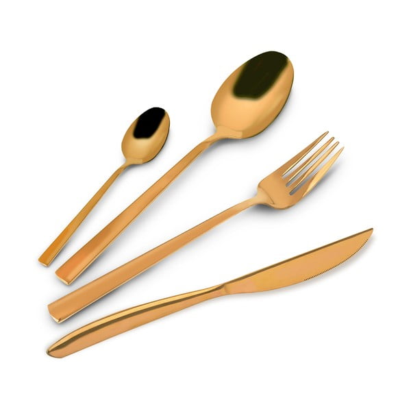Pribor 24 kom od nehrđajućeg čelika u zlatnoj boji Gold – Orion-image-2