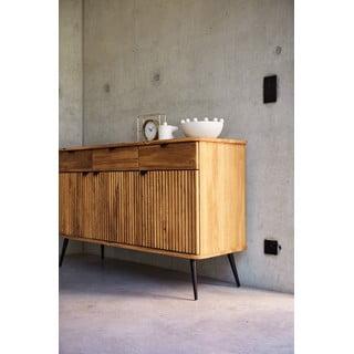 Niska komoda od hrastovine u prirodnoj boji 144x87 cm Kula - The Beds