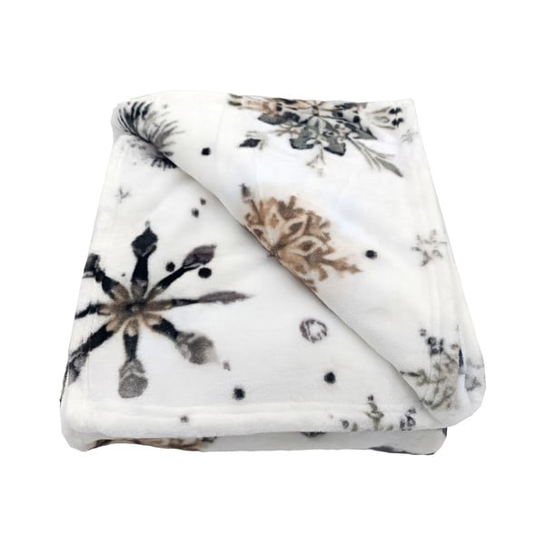 Bijela deka s božićnim motivom od mikropliša 150x200 cm Nord Flake – My House