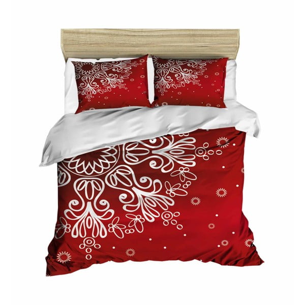 Posteljina za bračni krevet Red Snow, 200 x 220 cm