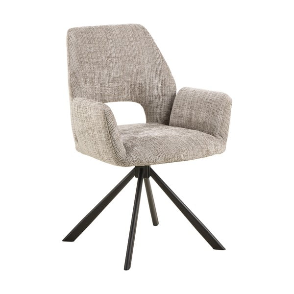 Svijetlo siva podstavljena blagovaonska stolica s naslonima za ruke Graham – Actona