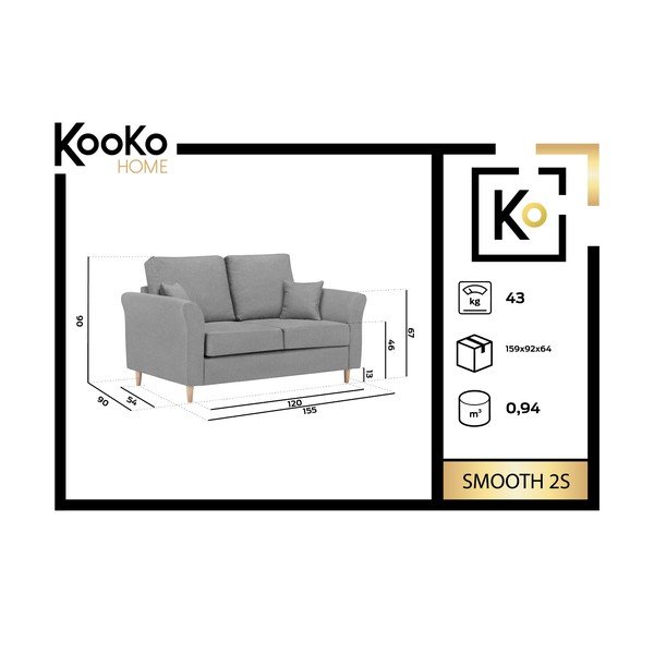 Ružičasta dvosjeda Kooko Home Smooth-image-1