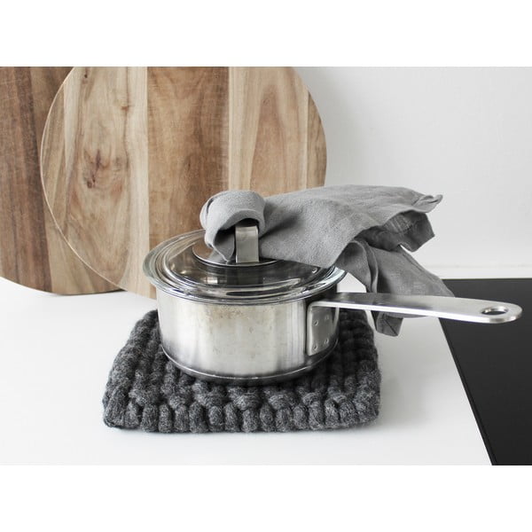 Antracit vuneni podmetač Wooldot Braider Coaster, 20 x 20 cm-image-1