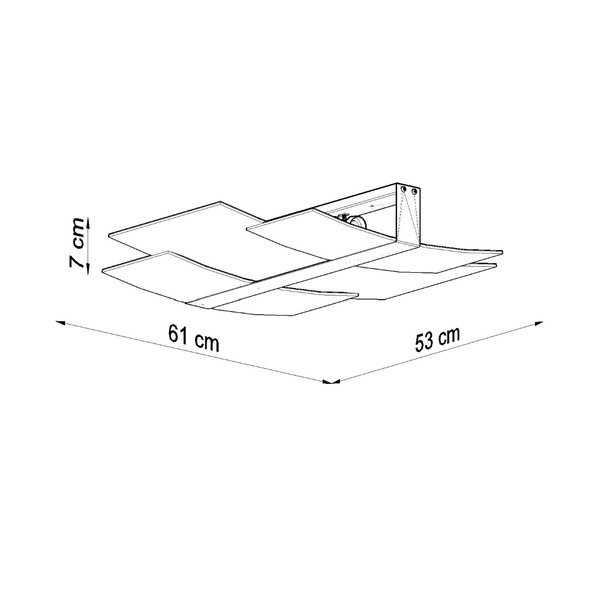 Bijela stropna svjetiljka sa staklenim sjenilom 53x61 cm Marett – Sollux-image-3