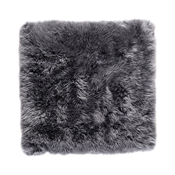 Siva prostirka od ovčje kože Royal Dream Zeland Square, 70 x 70 cm