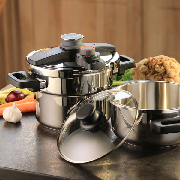 Ekspres  lonci 4 kom od nehrđajućeg čelika s poklopcem Ultima duo – Tescoma-image-1