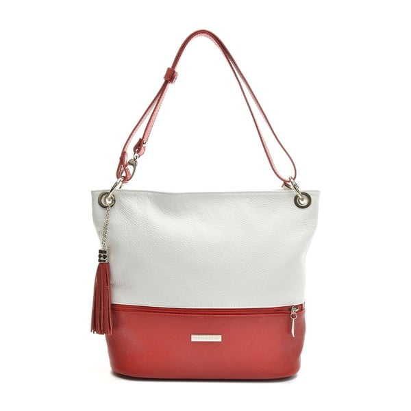 Crveno-bijela kožna torbica Anna Luchini Carolina