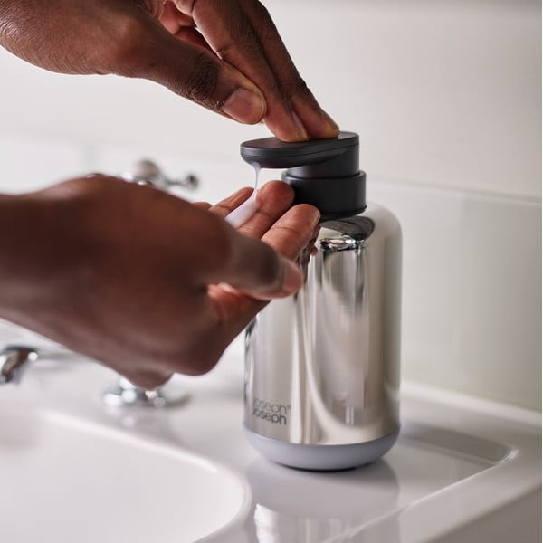 Dozator sapuna od nehrđajućeg čelika u sjajno srebrnoj boji 300 ml EasyStore Luxe – Joseph Joseph-image-1