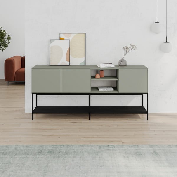 Zelena/crna komoda 180x80x40 cm Amira – Marckeric-image-1