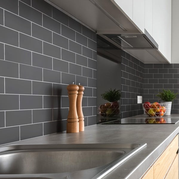 Set naljepnica za pločice 30 kom 20x10 cm Subway Tiles Grey - Ambiance-image-1