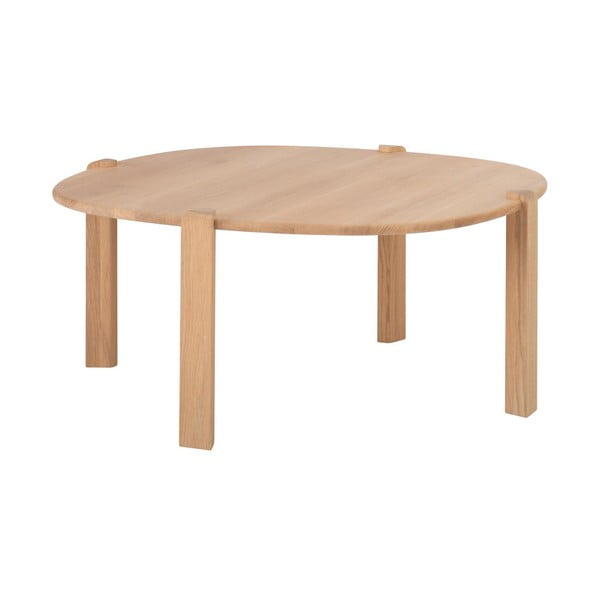 Okrugao stolić za kavu od punog hrasta u prirodnoj boji ø 100 cm Kulin – Gazzda