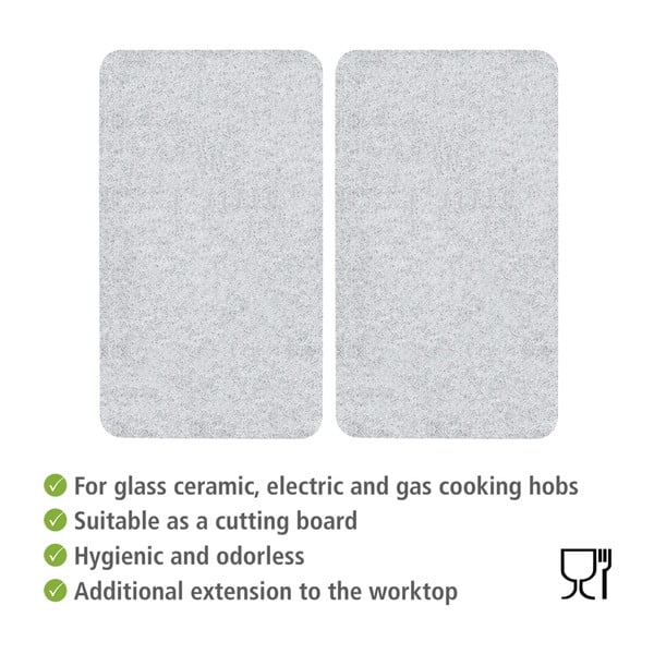 Poklopci za štednjake od kaljenog stakla u setu od 2 kom 52x30 cm Transparent - Allstar-image-2