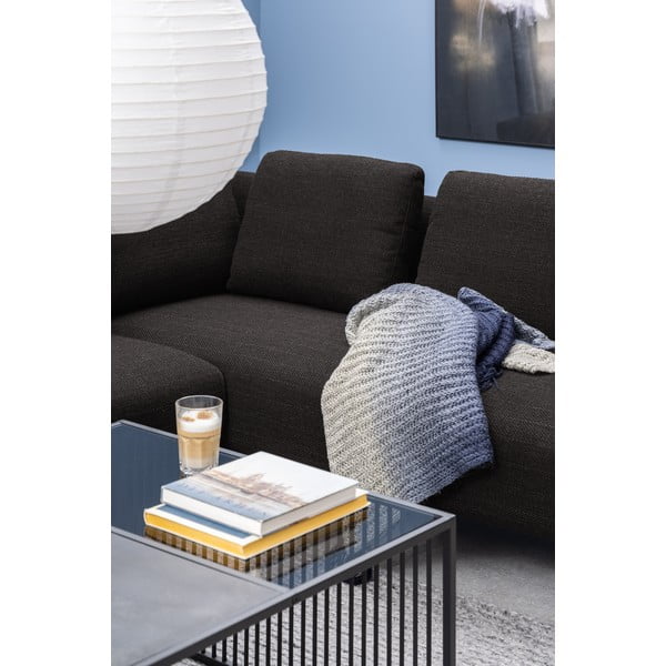 Crni stolić za kavu sa staklenom pločom stola 80x80 cm Strington – Actona-image-3