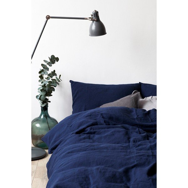 Mornarsko plava lanena jastučnica Linen Tales, 70 x 90 cm-image-1