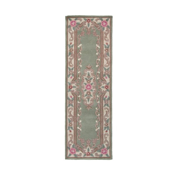 Zelena vunena staza Flair Rugs Aubusson, 67 x 210 cm