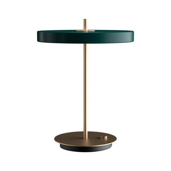 Tamno zelena LED stolna lampa s mogućnosti zatamnjivanja s metalnim sjenilom (visina 41,5 cm) Asteria Table – UMAGE