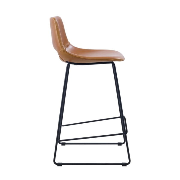 Konjak smeđa barska stolica od umjetne kože (visine sjedala 65 cm) Zahara – Kave Home-image-3