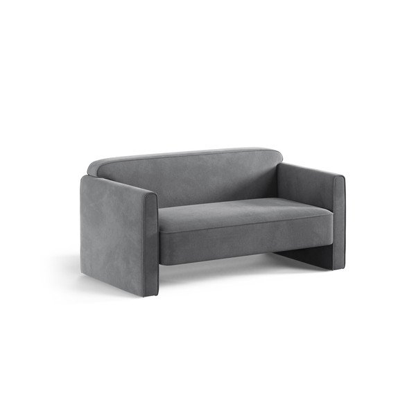 Siva baršunasti sofa 140 cm Abby – Micadoni -image-1