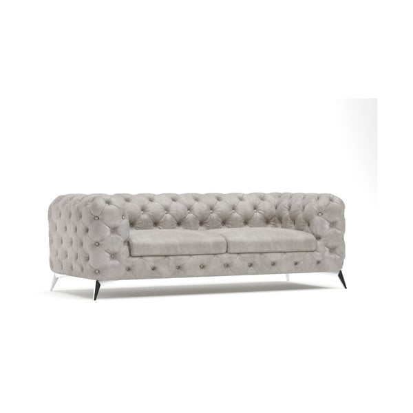 Svijetlo siva baršunasti sofa 225 cm Chelsea – Ropez