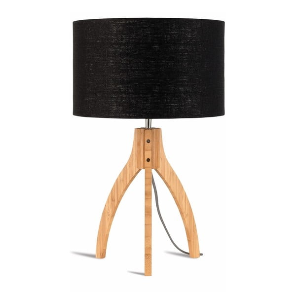 Stolna lampa s crnim sjenilom i Good &amp; Mojo Annapurna konstrukcijom od bambusa