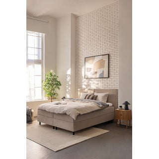 Bež boxspring krevet s prostorom za odlaganje 180x200 cm Elva Bold – Bonami Selection