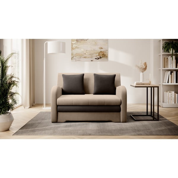 Svjetlo smeđa baršunasti sklopiva sofa 130 cm Ario – ELTAP-image-1
