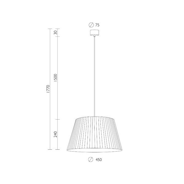 Bijela stropna svjetiljka s crnim kabelom Sotto Luce Kami, ⌀ 45 cm-image-1