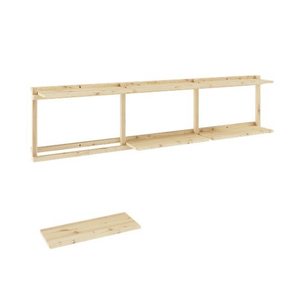 Zidna polica od masivnog bora u prirodnoj boji 192x47,5 cm Groove – Karup Design-image-4