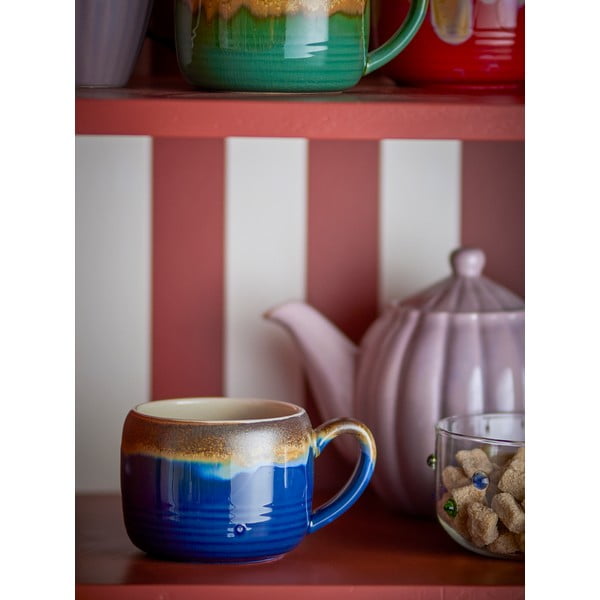 Plave/smeđe šalice u setu 4 kom od kamenine 400 ml Sheen – Bloomingville-image-1