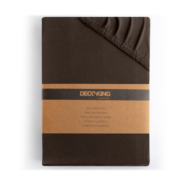 Tamno smeđa plahta s gumom od jeseya 90x200 cm Amber – Restilo-image-4