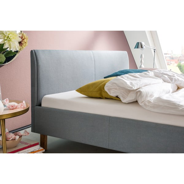 Plavi/sivi tapecirani bračni krevet bez podnice 140x200 cm Lena – Meise Möbel-image-2