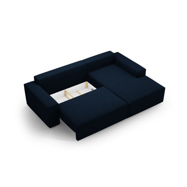 Tamno plava sklopiva kutna garnitura od bouclé tkanine (s desnim kutom) Jodie – Micadoni Home-image-4