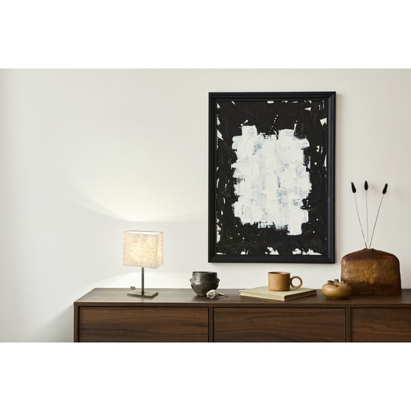 Crna/bež stolna lampa s tekstilnim sjenilom (visina 30 cm) Kate – Fischer & Honsel-image-1