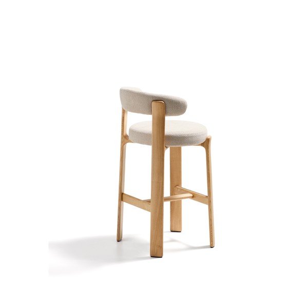 Bež/u svijetloj prirodnoj boji barska stolica od čvrste jeseni (visine sjedala 75 cm) Granite – Kave Home-image-4