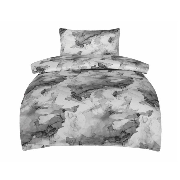 Siva posteljina za krevet za jednu osobu od pamučnog satena 140x200 cm Deluxe Minerals – My House