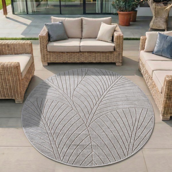 Okrugao unutarnji i vanjski tepih u srebrnoj boji ø 160 cm Nova 1203 – Ayyildiz Carpets-image-1