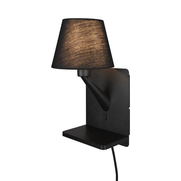 Mat crna zidna lampa Comfort – Trio