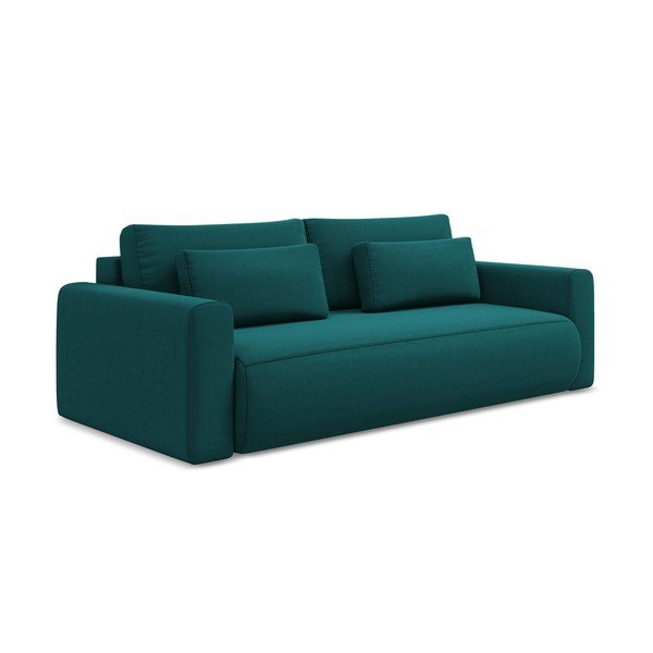 Tirkizna baršunasti sklopiva/s prostorom za odlaganje sofa 238 cm Kapua – Makamii-image-1