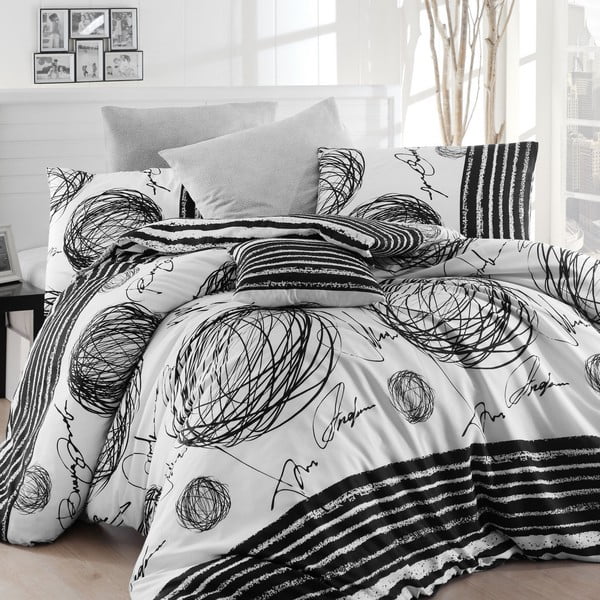 Pamučna posteljina s plahtama za krevet za jednu osobu Nazenin Home Blacky, 160 x 220 cm