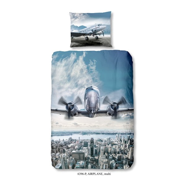 Dječja pamučna posteljina Good Morning Airplane, 140 x 200 cm