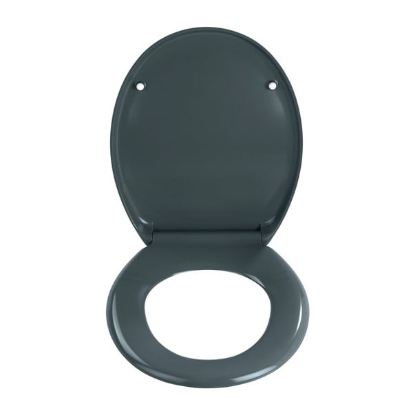 Tamnosivo WC sjedalo s lakim zatvaranjem Wenkoo Premium Ottana, 45,2 x 37,6 cm-image-1