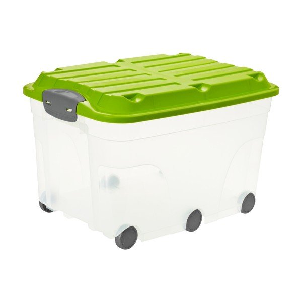 Plastična kutija s poklopcem na kotačićima 57 l Roller - Rotho