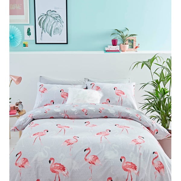 Posteljina za krevet s motivom flaminga Catherine Lansfield, 220 x 230 cm