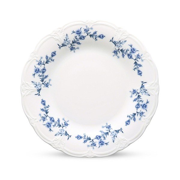 Bijeli/plavi porculanski tanjur ø 21 cm Retro – BonBistro