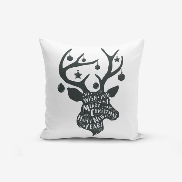 Pamučne navlake za jastuke Minimalističke navlake za jastuke Božićni jelen, 45 x 45 cm