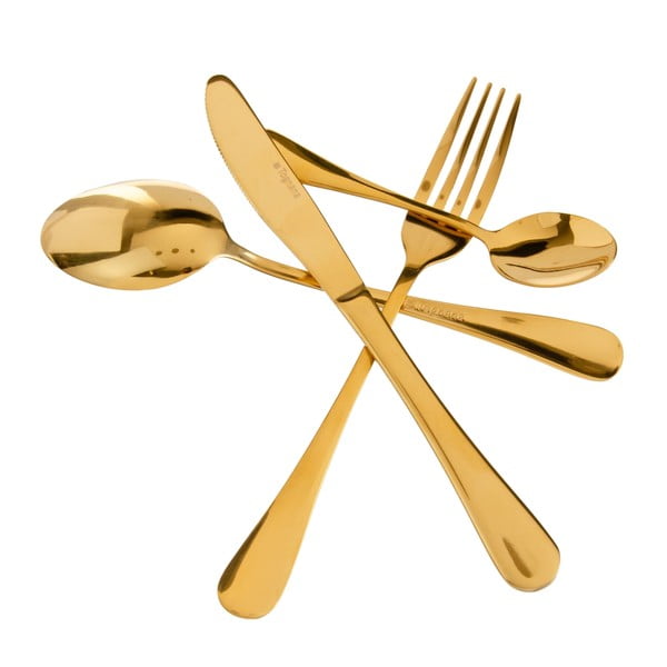 Pribor 24 kom od nehrđajućeg čelika u zlatnoj boji – Ixia-image-2
